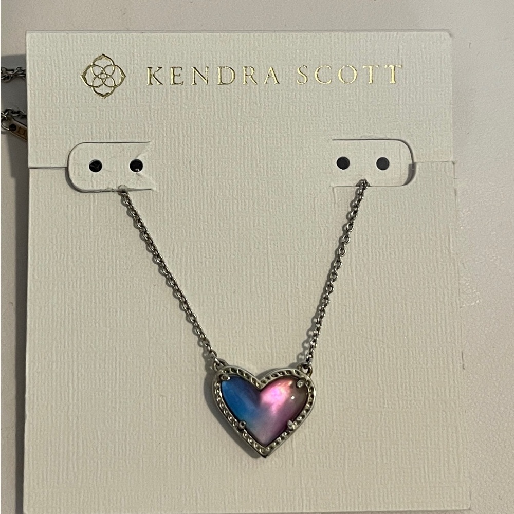 Kendra Scott Blue and Pink Iridescent Necklace